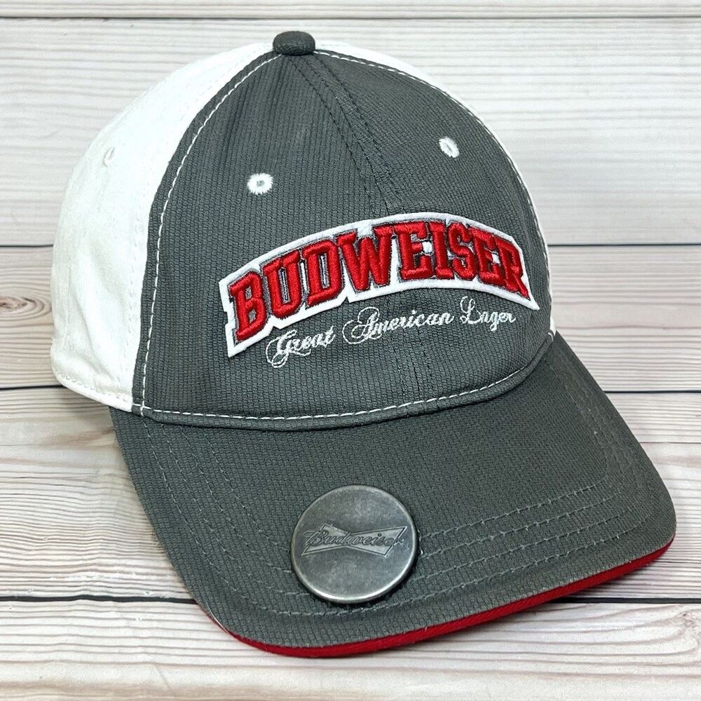 Y2K Budweiser Beer Snapback Hat Cap Metal Bottle Opener Gray 2010 Anheuser Busch